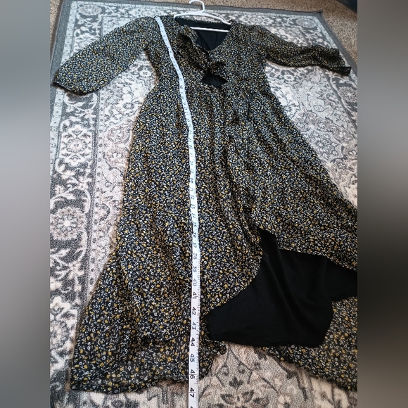 Abercrombie Fitch Ditsy Floral Maxi Dress Small Ruffle Faux Wrap Cottagecore - Picture 13 of 13